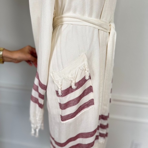 VAROL Women's Organic Bamboo Robe Beach Cover Up XL Resort Vacation Boho Chic - Picture 5 of 10